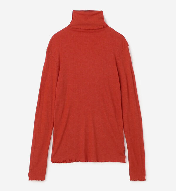  「TICCA | ウールシルク ボトルネックプルオーバー WOMEN」|Tシャツ・カットソー|RED