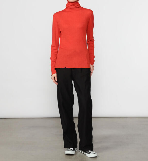  「TICCA | ウールシルク ボトルネックプルオーバー WOMEN」|Tシャツ・カットソー|