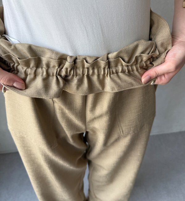  「【WEB限定】 麻調シャイニーイージーパンツ」|チノ|