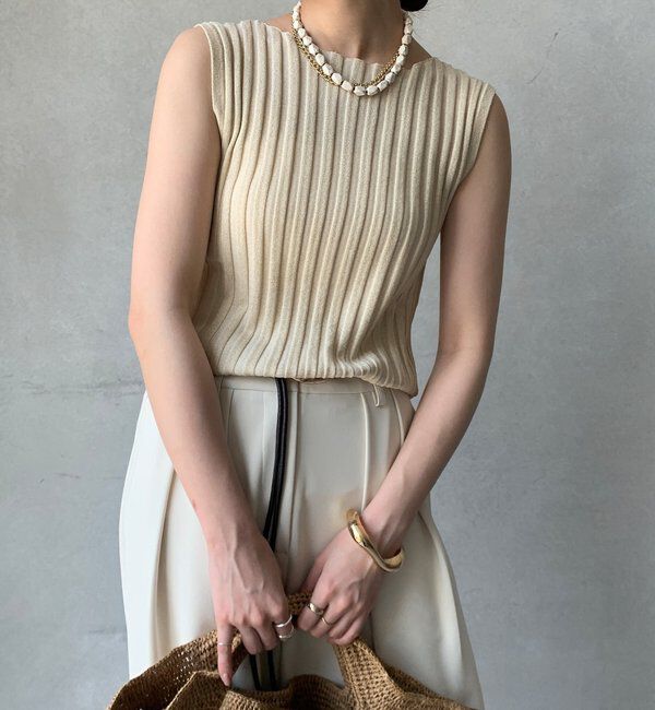  「【WEB限定】ラメリブニットタンク」|ニット・セーター|