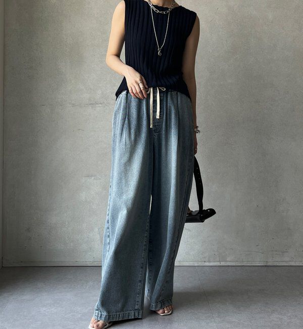  「【WEB限定】ラメリブニットタンク」|ニット・セーター|