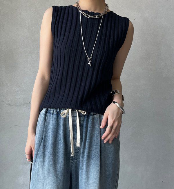  「【WEB限定】ラメリブニットタンク」|ニット・セーター|