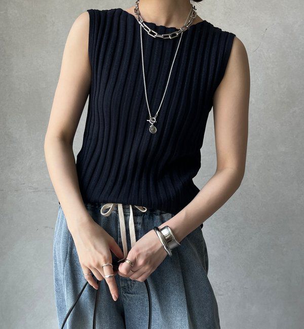  「【WEB限定】ラメリブニットタンク」|ニット・セーター|