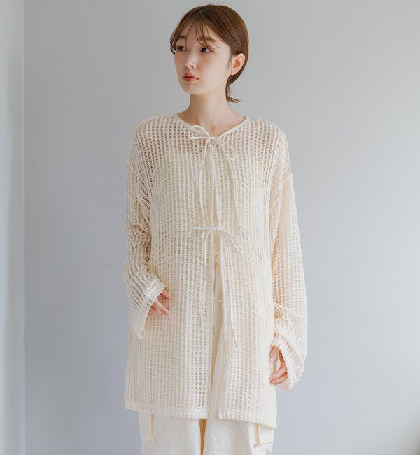  「【WEB限定/2サイズ展開】カットレースカーディガン」|Tシャツ・カットソー|