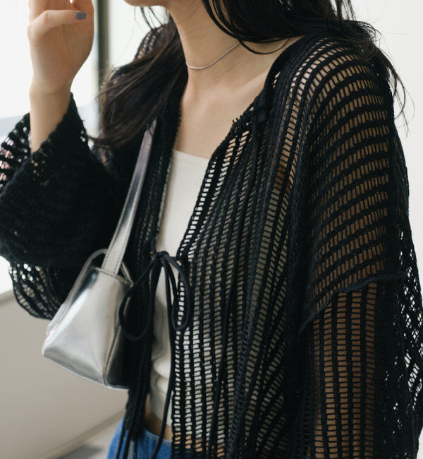  「【WEB限定/2サイズ展開】カットレースカーディガン」|Tシャツ・カットソー|