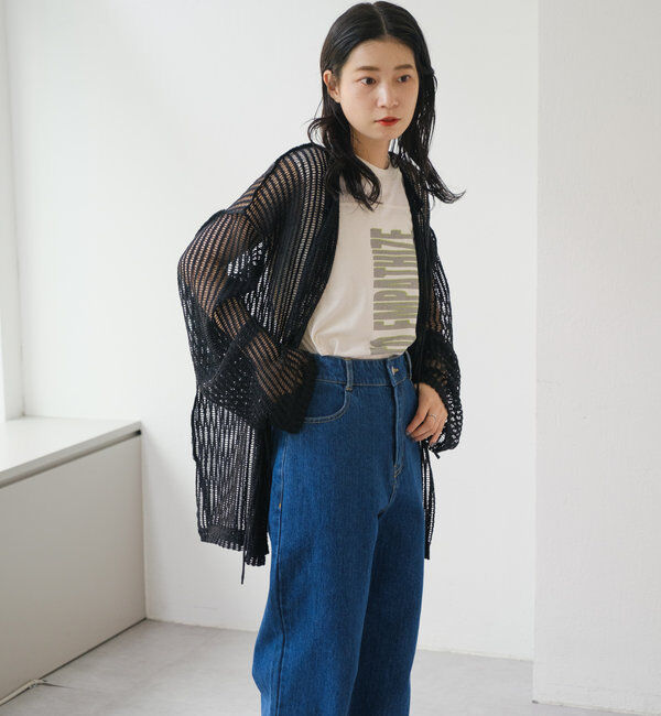  「【WEB限定/2サイズ展開】カットレースカーディガン」|Tシャツ・カットソー|