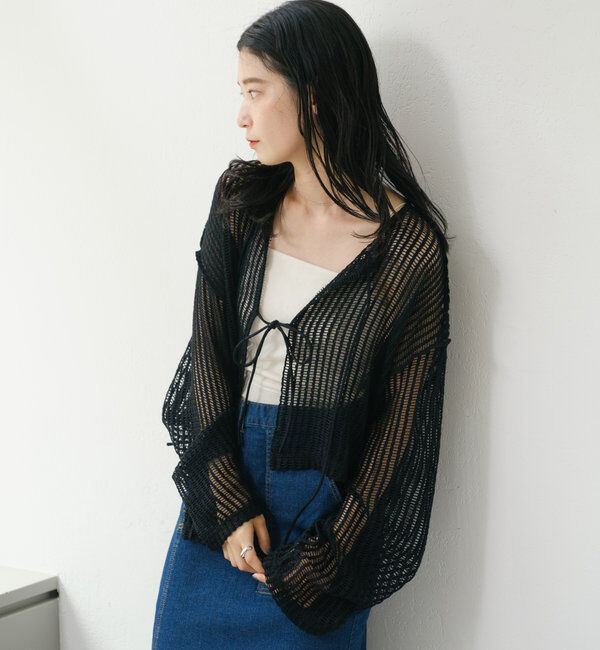  「【WEB限定/2サイズ展開】カットレースカーディガン」|Tシャツ・カットソー|
