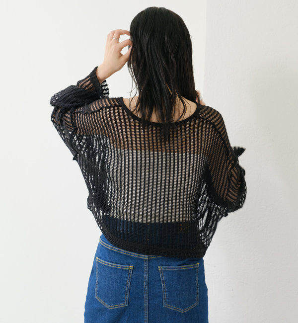  「【WEB限定/2サイズ展開】カットレースカーディガン」|Tシャツ・カットソー|