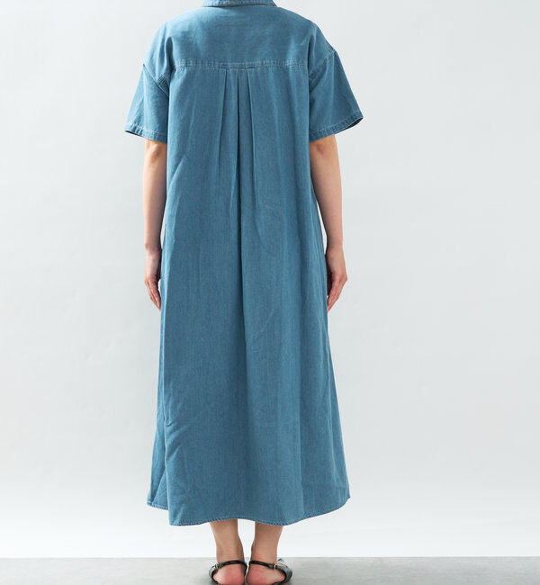  「《2サイズ・大人カジュアルなムードに》半袖デニムシャツワンピース」|その他|