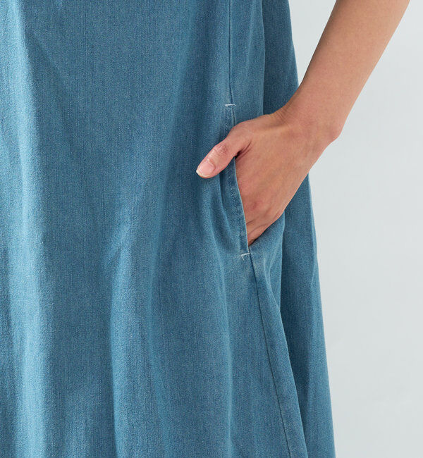  「《2サイズ・大人カジュアルなムードに》半袖デニムシャツワンピース」|その他|