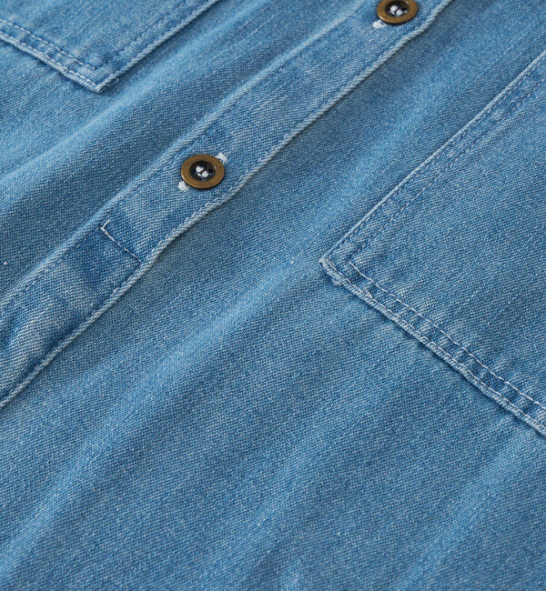  「《2サイズ・大人カジュアルなムードに》半袖デニムシャツワンピース」|その他|