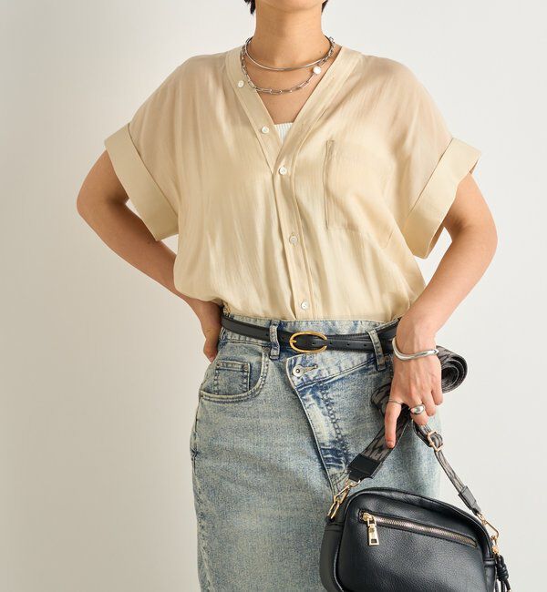  「《きちんと感・快適な着心地》カラーレス半袖シャツ」|シャツ・ブラウス|