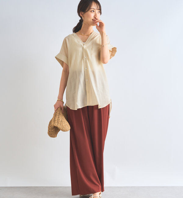  「《きちんと感・快適な着心地》カラーレス半袖シャツ」|シャツ・ブラウス|