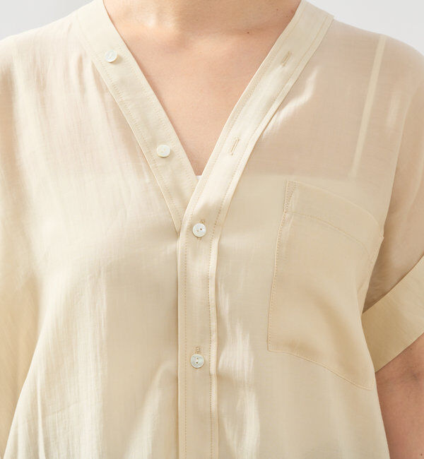  「《きちんと感・快適な着心地》カラーレス半袖シャツ」|シャツ・ブラウス|