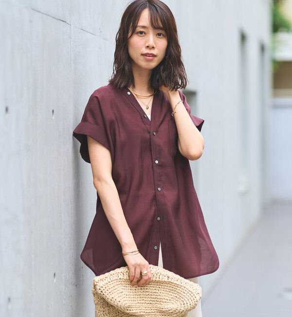  「《きちんと感・快適な着心地》カラーレス半袖シャツ」|シャツ・ブラウス|