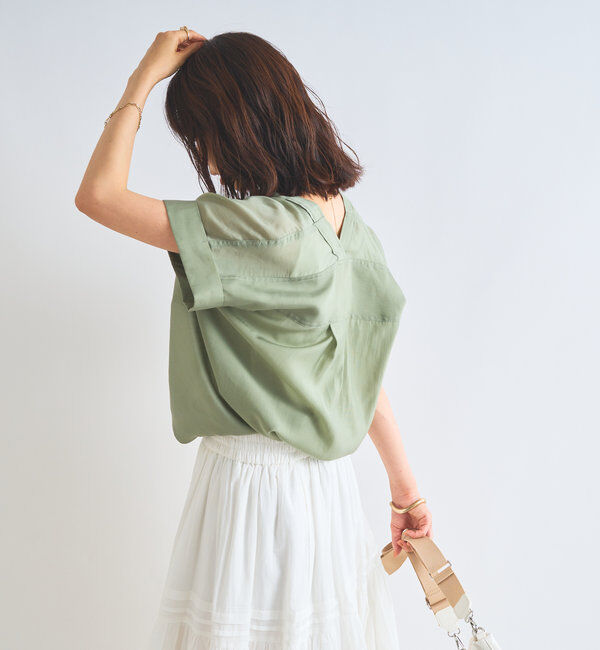  「《きちんと感・快適な着心地》カラーレス半袖シャツ」|シャツ・ブラウス|