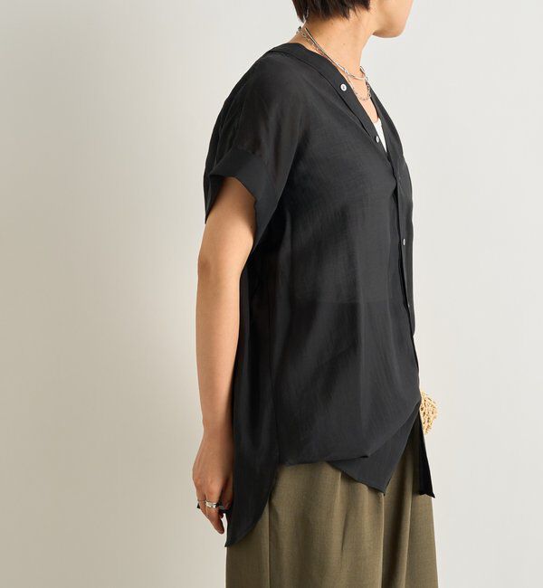  「《きちんと感・快適な着心地》カラーレス半袖シャツ」|シャツ・ブラウス|