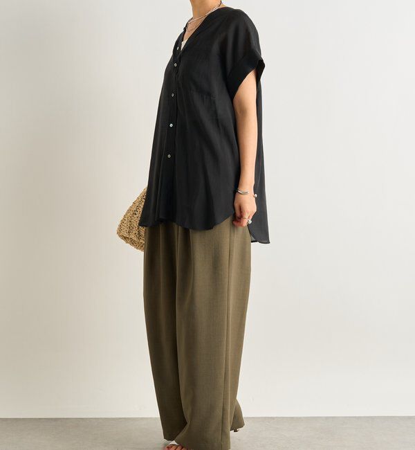  「《きちんと感・快適な着心地》カラーレス半袖シャツ」|シャツ・ブラウス|