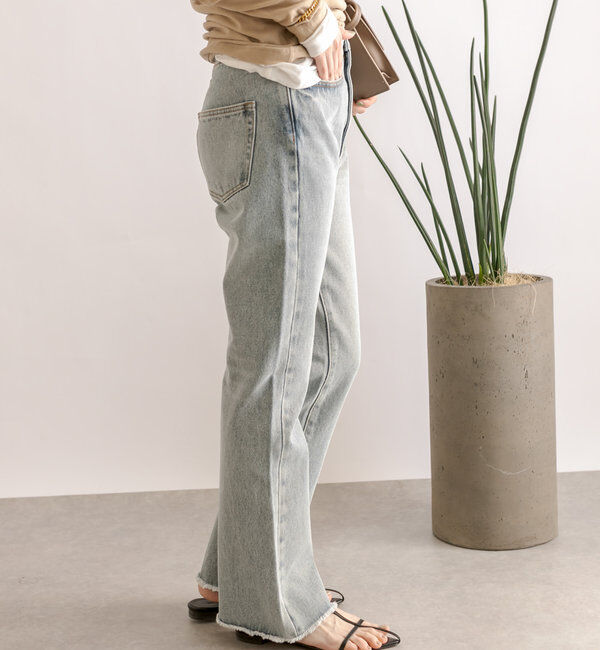  「【MONN.:. (モン)】フレアデニム」|デニム|