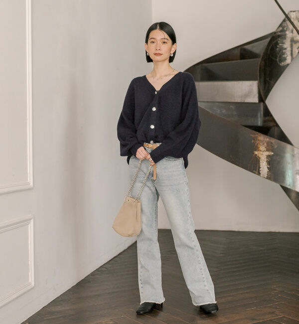  「【MONN.:. (モン)】フレアデニム」|デニム|