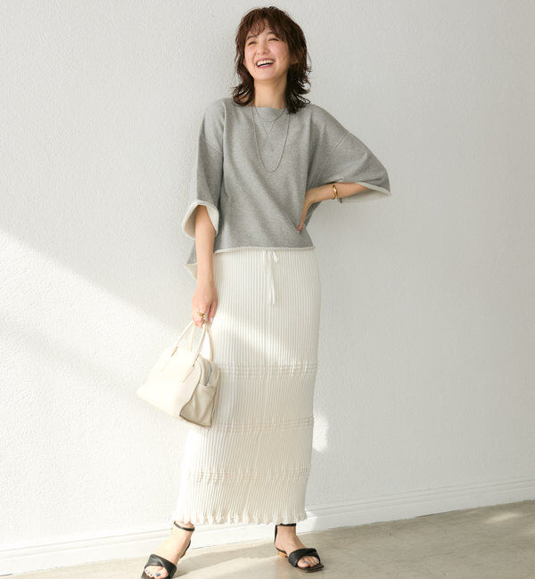  「【セットアップ対応】ウエービーリブスカート」|スカート|