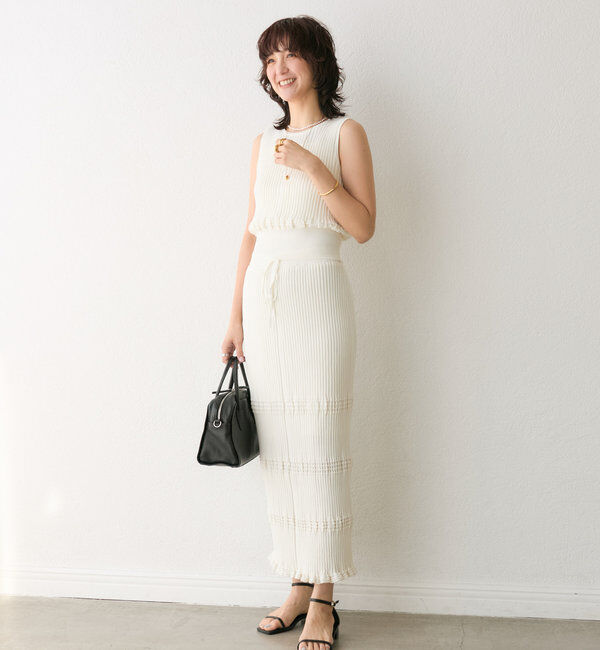  「【セットアップ対応】ウエービーリブスカート」|スカート|