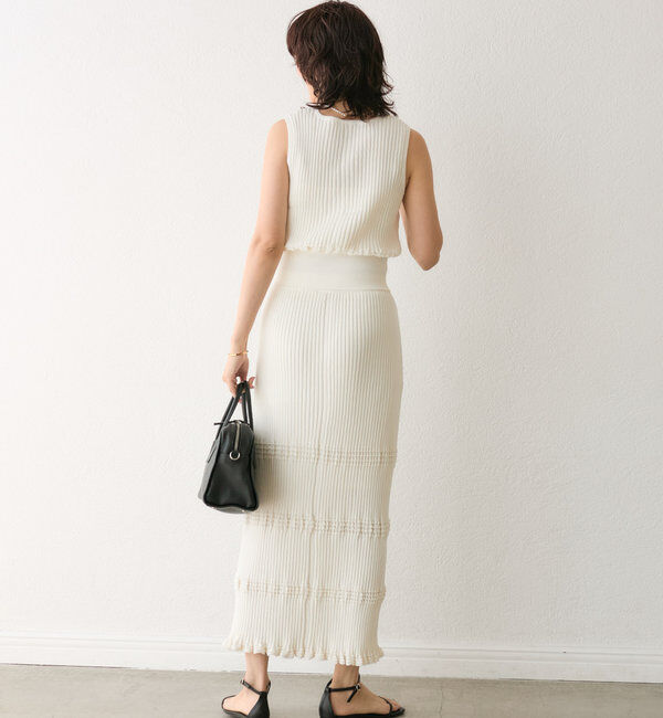  「【セットアップ対応】ウエービーリブスカート」|スカート|