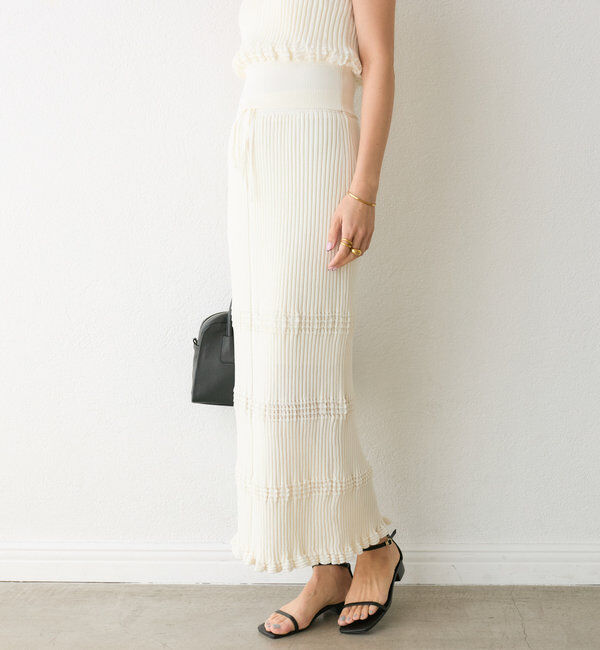  「【セットアップ対応】ウエービーリブスカート」|スカート|