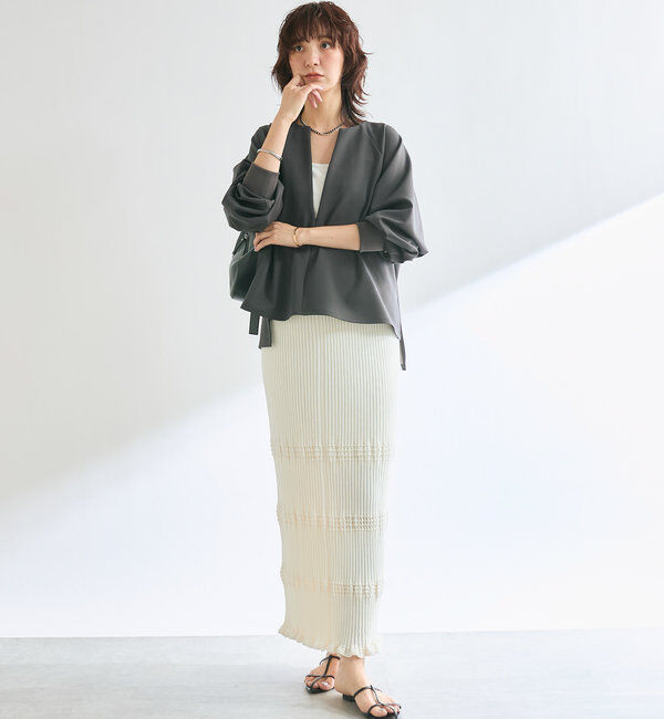  「【セットアップ対応】ウエービーリブスカート」|スカート|