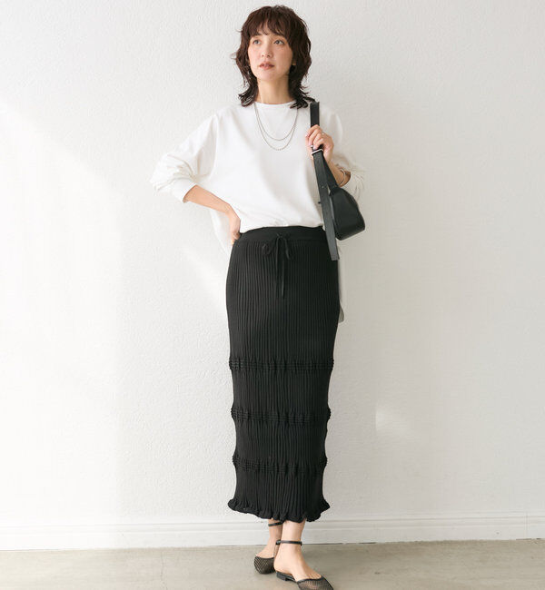  「【セットアップ対応】ウエービーリブスカート」|スカート|