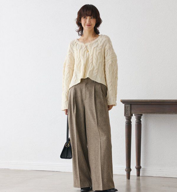  「【セットアップ対応可】ウーリーツイル2タックパンツ」|チノ|