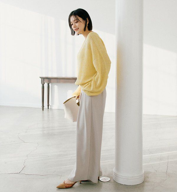  「予約【ワンショルやオフショルにも！】ペーパーMIXニット」|ニット・セーター|