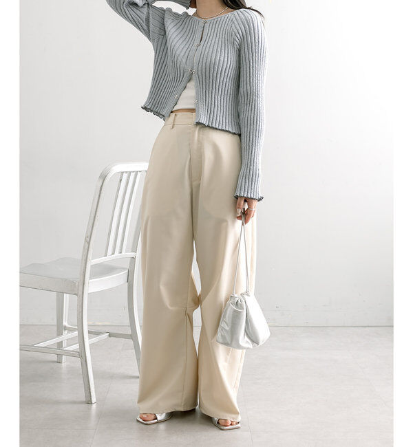  「【３サイズ/6色展開】カーブスラックス」|チノ|