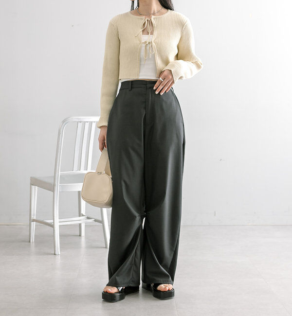  「【３サイズ/6色展開】カーブスラックス」|チノ|