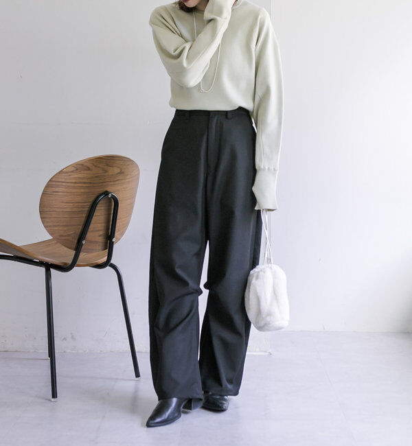  「【３サイズ/6色展開】カーブスラックス」|チノ|