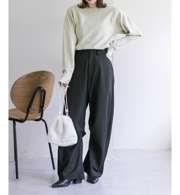  「【３サイズ/6色展開】カーブスラックス」|チノ|