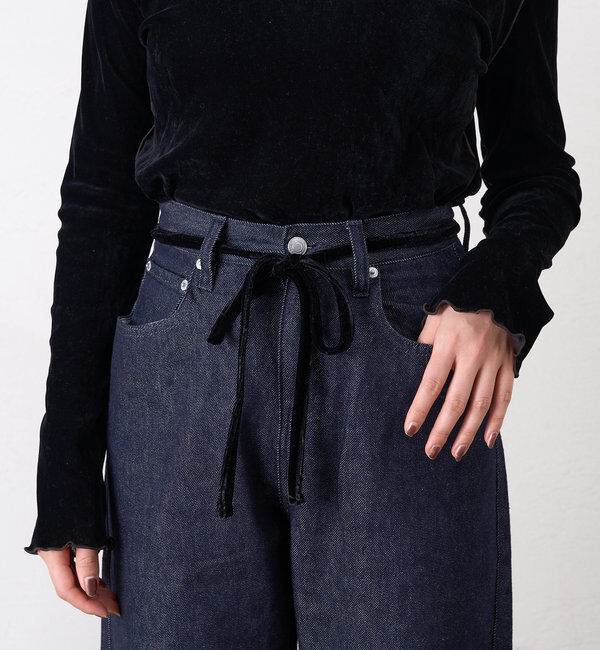  「リボンベルト付きデニム」|デニム|