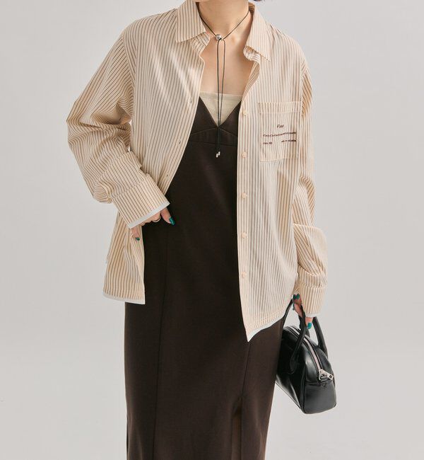  「ポケット刺繍ストライプシャツ」|シャツ・ブラウス|