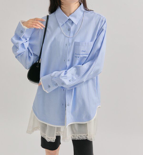  「ポケット刺繍ストライプシャツ」|シャツ・ブラウス|