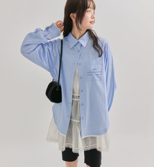  「ポケット刺繍ストライプシャツ」|シャツ・ブラウス|