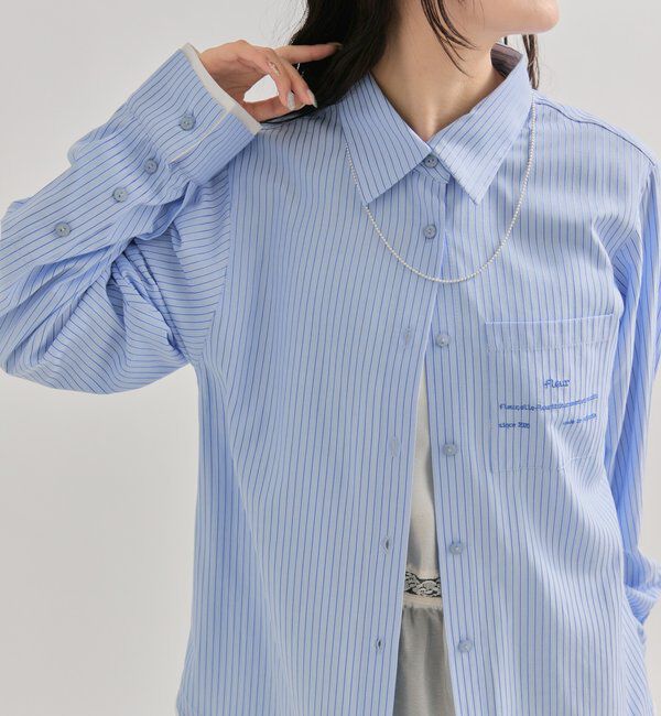  「ポケット刺繍ストライプシャツ」|シャツ・ブラウス|