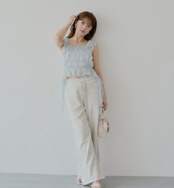  「【7色展開】レースドロップフリルシャーリングブラウス」|シャツ・ブラウス|