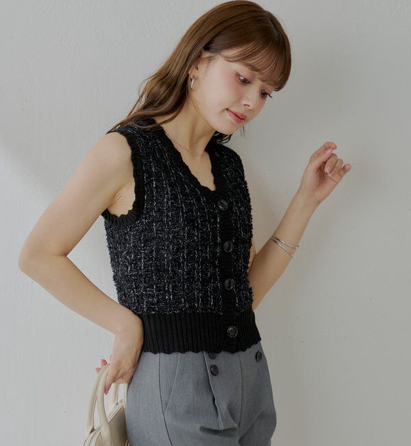  「ノースリシャギーベスト」|カーディガン|