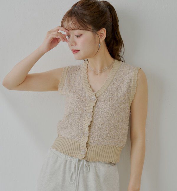  「ノースリシャギーベスト」|カーディガン|