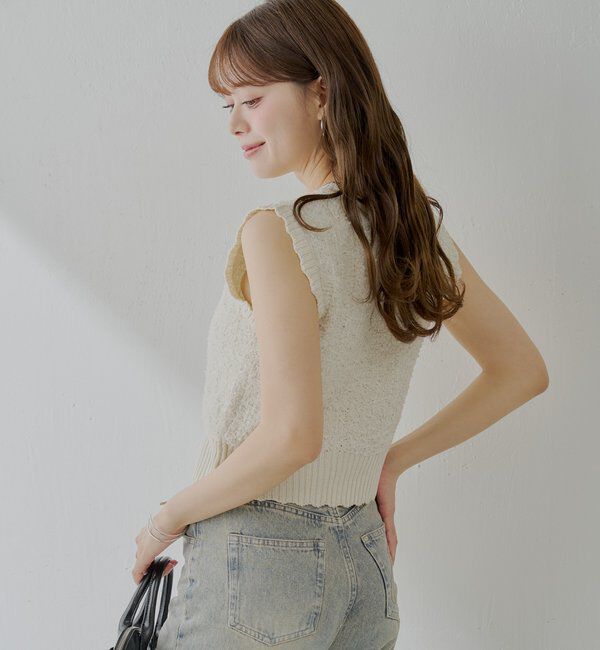  「ノースリシャギーベスト」|カーディガン|