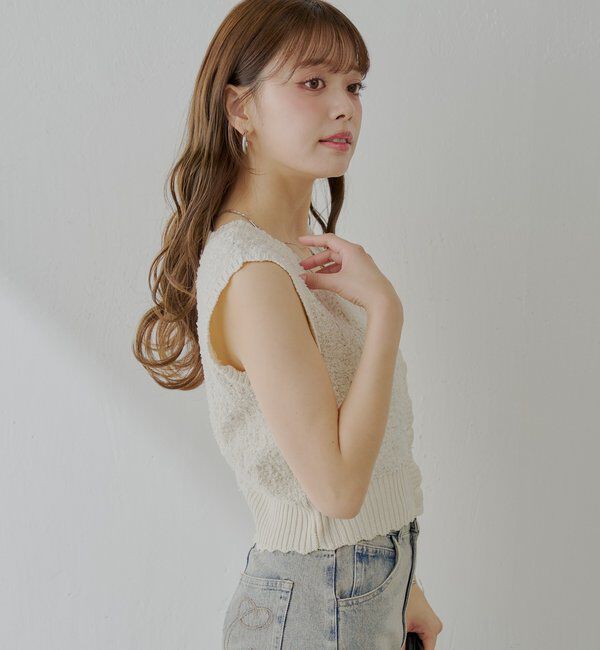  「ノースリシャギーベスト」|カーディガン|