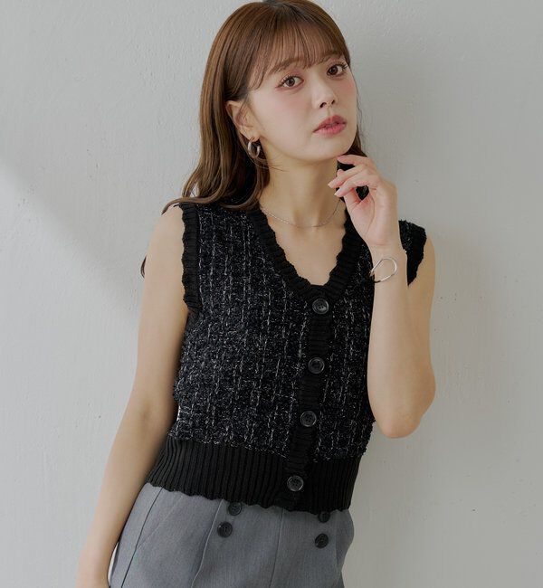  「ノースリシャギーベスト」|カーディガン|