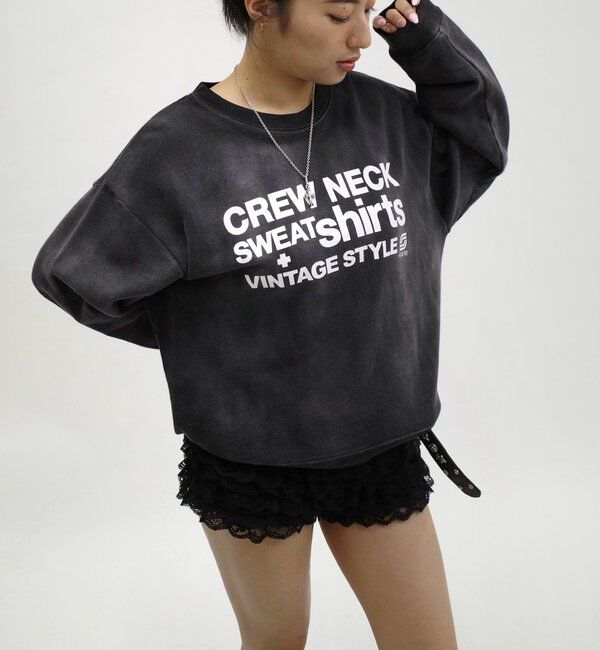  「【Sourcream/サワークリーム】ヴィンテージライクロゴスウェット」|Tシャツ・カットソー|ブラック