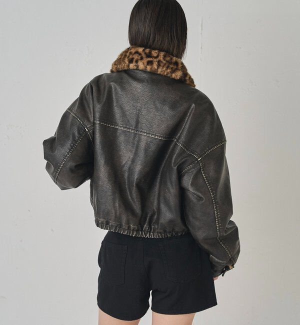  「【UNISEX/サイズ展開あり】3way ヴィンテージライクレザーボアブルゾン」|ブルゾン・スタジャン|