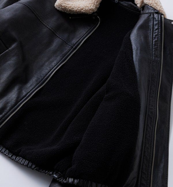  「【UNISEX/サイズ展開あり】3way ヴィンテージライクレザーボアブルゾン」|ブルゾン・スタジャン|